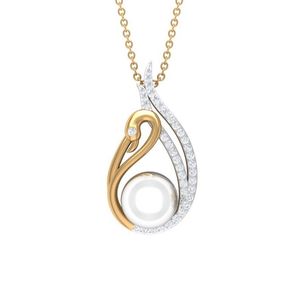 گردنبند طلا 18 عیار زنانه قیراط طرح مروارید کد gh2159